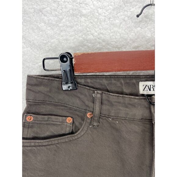 ZARA Straight Leg Jeans Women’s Size 6 Brown Dark Wash Denim Casual Pants - Picture 7 of 10